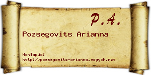 Pozsegovits Arianna névjegykártya